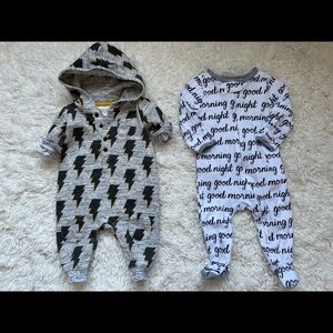 3-6 months Baby boy Gymboree hoodies one-piece. 3-6 month Cloud Island footie.